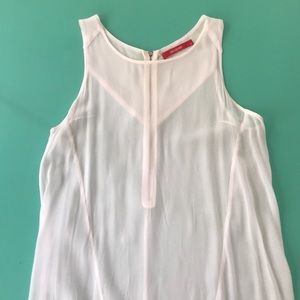 Sheer tunic with gold zipper detail